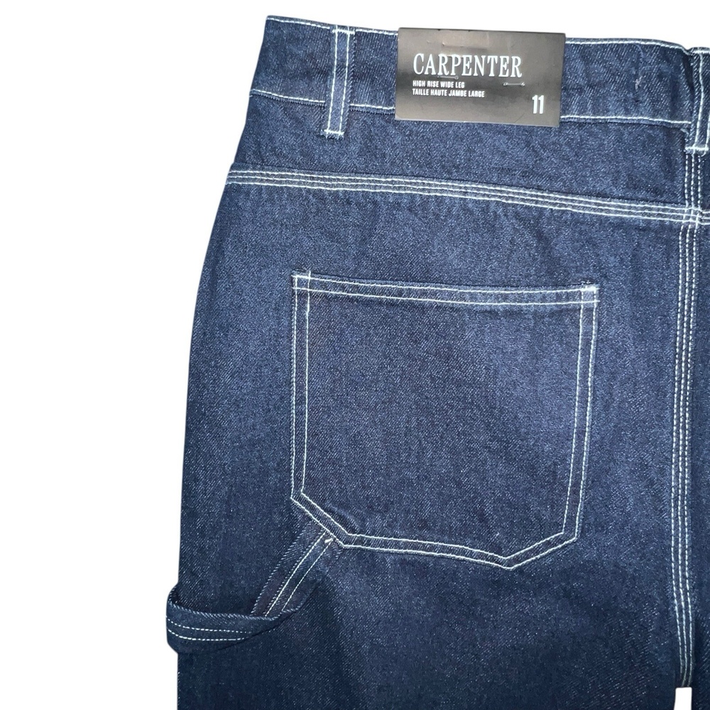 Refuge Denim Carpenter Blue Jeans Size 11 High Rise Wide Leg Utility Workwear - Picture 5 of 14